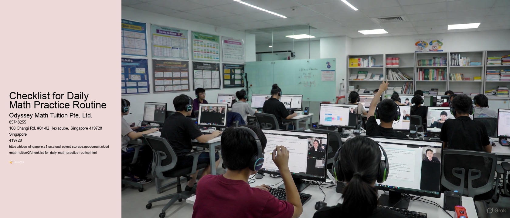 Checklist for Daily Math Practice Routine Odyssey Math Tuition Pte. Ltd. Checklist for Daily Math Practice Routine