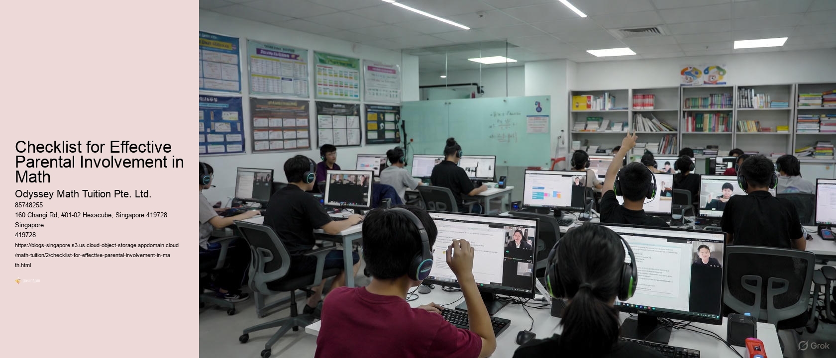 Checklist for Effective Parental Involvement in Math Odyssey Math Tuition Pte. Ltd. Checklist for Effective Parental Involvement in Math